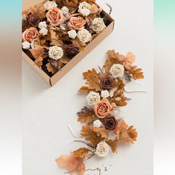 Ling's moment 6Pack 2ft Artificial Flowers Garland Rust & Sepia - Picture 2 of 4